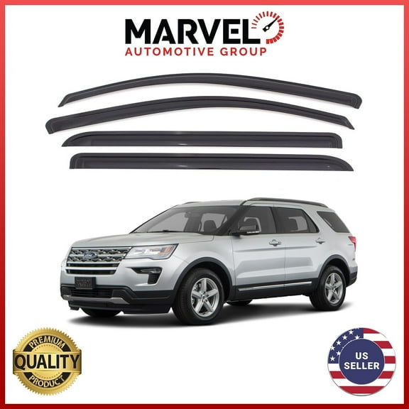 Smoke Window Sun Vent Visor Rain Guards Deflectors for Ford Explorer 2011-2019