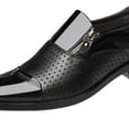 thumbnail image 6 of Men Dress Shoes Comfortable Loafers PU Leather Casual Low Shoes, Footwear Men Formal Shoes Elegant Shoes for Party, Office , Black with Holes 48, 6 of 8