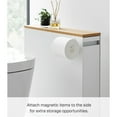thumbnail image 5 of Yamazaki Home Pull-Out Bathroom Storage Cabinet, White, Steel + Wood,  Holds up to 12 rolls of toilet paper and a toilet brush, No Assembly, 5 of 7