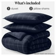 thumbnail image 4 of Bare Home Goose Down Alternative Comforter Set - 3 Piece Set - Queen, Dark Blue - Modern Plaid, 4 of 4