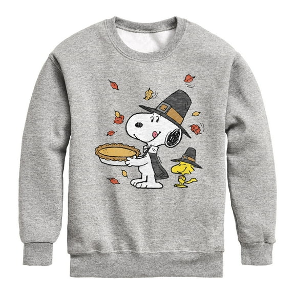 Peanuts - Thanksgiving Scene - Toddler And Youth Crewneck Fleece Sweatshirt