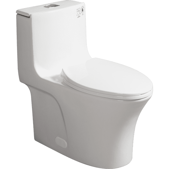 One-Piece Toilet, 1.1/1.60 GPF Water-Efficient Dual-Flush Elongated Comfort Height Floor Mounted, ADA Compliant Toilet with Soft Closing Seat Included