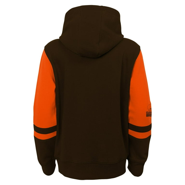 Outerstuff Cleveland Browns Youth Team Logo Pullover Hoodie - Brown