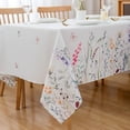 thumbnail image 3 of Summer Floral Tablecloth 60" X 84" Oblong/Rectangle Tablecloth - Wild Flower Butterfly Polyester Table Cover Reusable Water Resistant for Picnic Party Dinner Holiday Table Décor, 3 of 6