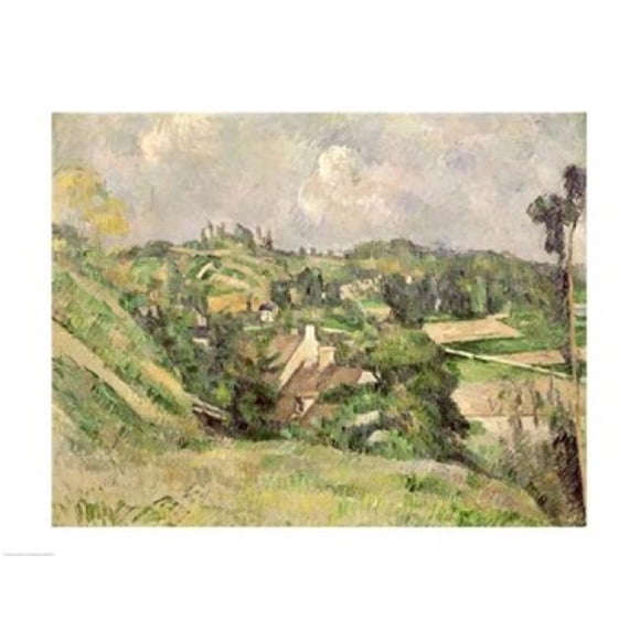 Auvers-Sur-Oise Vue depuis l'Affiche de Val Harne par Paul Cezanne - 36 x 24 Po - Grande