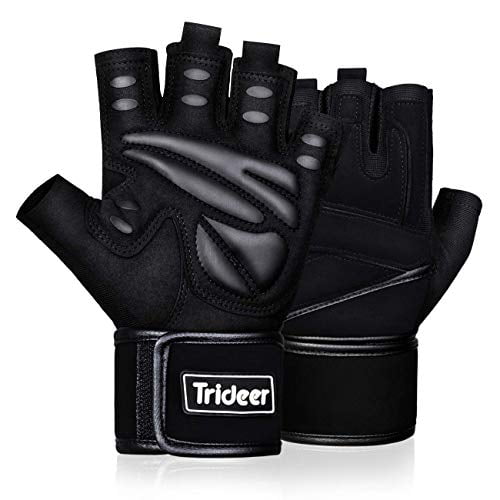 for WeightlIfting Details about   Trideer Workout Gloves W/Palm Protection & Grip Gray 