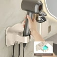 thumbnail image 4 of Hiroekza No-Drill Bathroom Sink Caddy with Hair Dryer Holder Plastic Wall Mounted Storage Rack for Bathroom Accessories White, 4 of 7