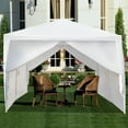 thumbnail image 4 of Canopy Tent 10x20 Ft Patio Party Tent with 6 Sides/2 Doors White Outdoor Canopy Gazebo Waterproof Folding Tent for Outdoor Party Wedding Commercial Activity Pavilion BBQ Beach Car Shelter, 4 of 12