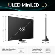 Hisense 65 Inch Class U8 Series 4K Mini-LED QLED UHD Smart Google TV with HDMI Cable, Streaming Bundle & 12 Month CPS Protection Plan