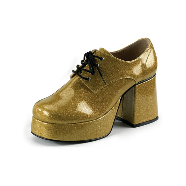 Funtasma - Mens Platform Shoes Gold Glitter Disco Shoes 3 1/2 Inch ...