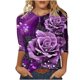 thumbnail image 3 of Camisetas Sentuca para mujer con Alzheimer (2024), camisetas gráficas, blusas de manga 3/4, moradas, talla XXL, 3 of 4