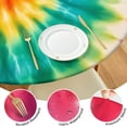thumbnail image 4 of Colorful Rainbow Tie Dye Spiral Pattern Round Fitted Tablecloth with Elastic Edge,Dining Table Cover Waterproof,Outdoor Round Tablecloth for Camping,Dining,Indoor and Outdoor, 4 of 7