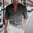 thumbnail image 2 of Camisas Hombre Vestir Camisa de manga larga para hombre, camisa con botones, camisa informal para hombre, blusa de corte superior, camisa de cambio gradual (Grey, XXL), 2 of 6
