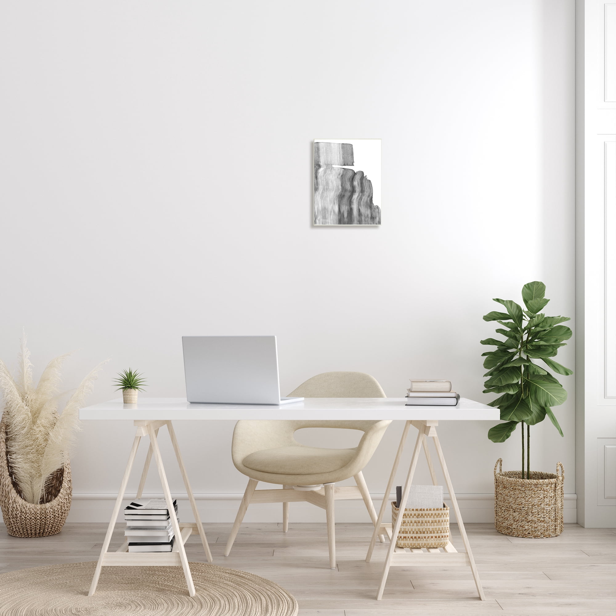 Stupell Industries Static Grey Abstraction Ombre Tone Over White, 10 x 15, Designed by Emma Caroline