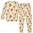 thumbnail image 2 of FORMRS Toddler Unisex Long Sleeve Top and Pants Pajama Set 2-Piece Sleepwear, Sizes 18M-8Y, Beige Sunflower Pattern, 2 of 6