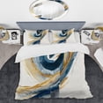 thumbnail image 2 of Designart "Swirling Blue and Gold Abstraction V" Modern Bedding Covert Set - Abstract Spirals Blue Abstract Bed Set With 1 Sham, 2 of 6