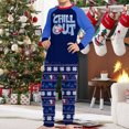 thumbnail image 4 of Coiry Famille 2 Pièces Pyjama Ensemble Col Rond Imprimé Bleu Parent Enfant Robe Costume Quotidien, 4 of 9