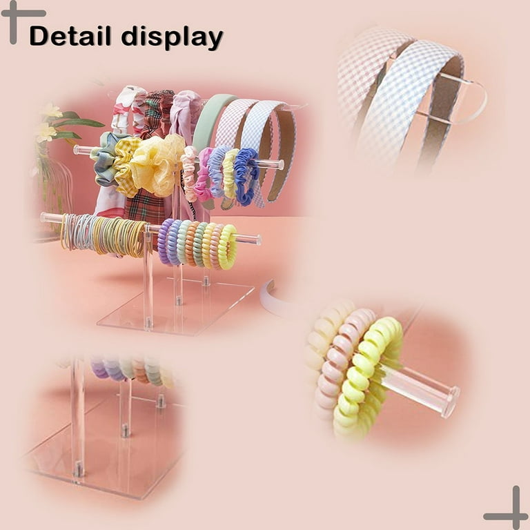 Parliky Hair Tie Display Stand Clear Hair Ties Vertical Hair Band Stand  Bracelet Hair Tie Small Clear Headband Stand Headbands Hair Tie Organizer  for