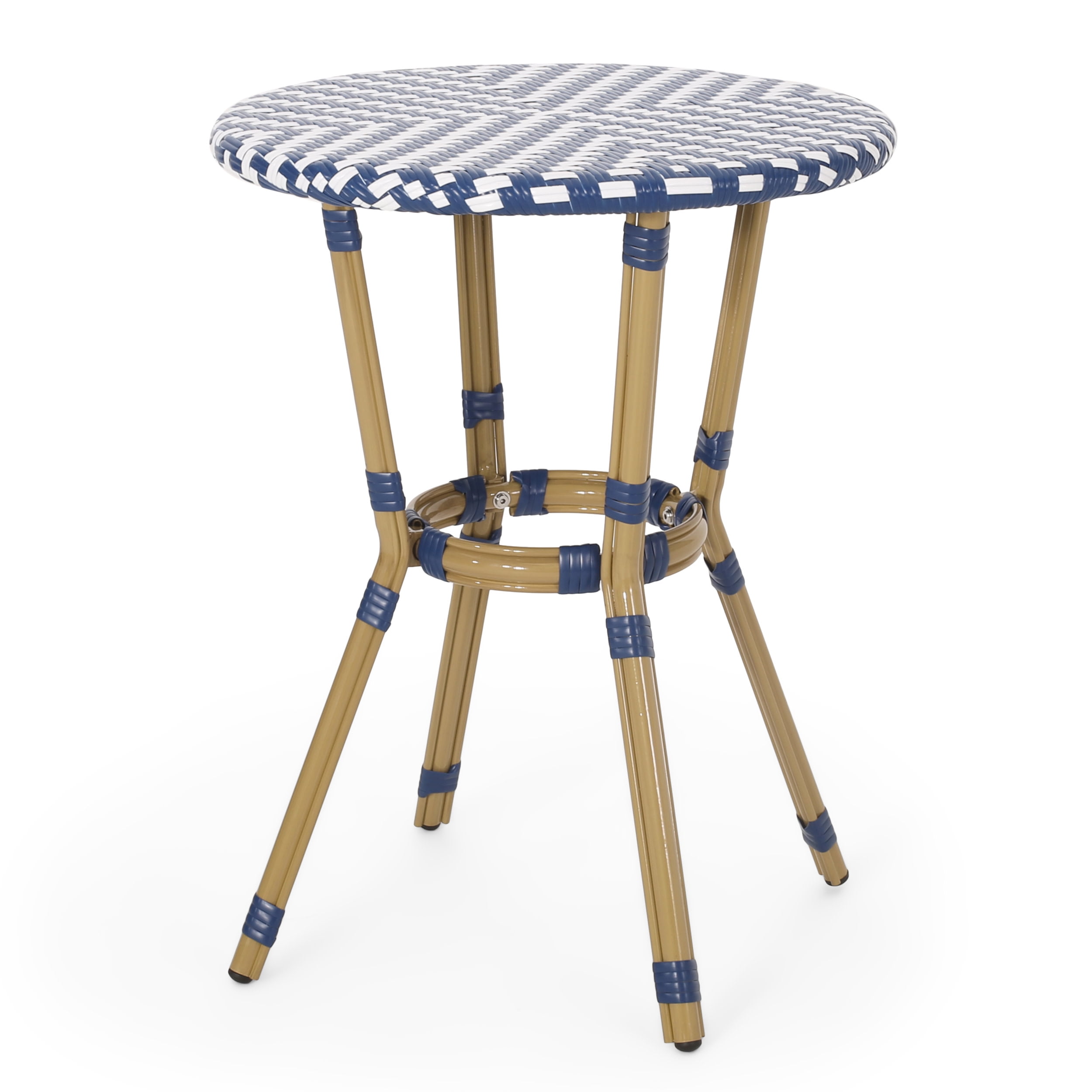 GDF Studio Deshler Outdoor Aluminum and Wicker French Bistro Table