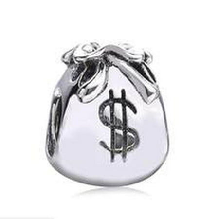 Buckets Of Beads Stainless Steel Money Bags Charm Bead Fits Pandora Style Bracelets