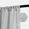 thumbnail image 4 of XWZO Linen Semi Sheer Curtains,Privacy Enhancing & Light Filtering Rod Pocket Drapes for Living Room with Tiebacks(Grey,W52 x L45 Inch,2 Panels), 4 of 6