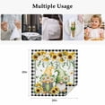 thumbnail image 5 of Cloth Napkins Set of 2 - 20x20 Inches, Sunflower Gnomes Washable Reusable Table Napkins, Spring Farmhouse Country Daisy Leaf Plaid Soft & Absortbent Dining Napkin for Party Wedding Hotel Restaurant, 5 of 8