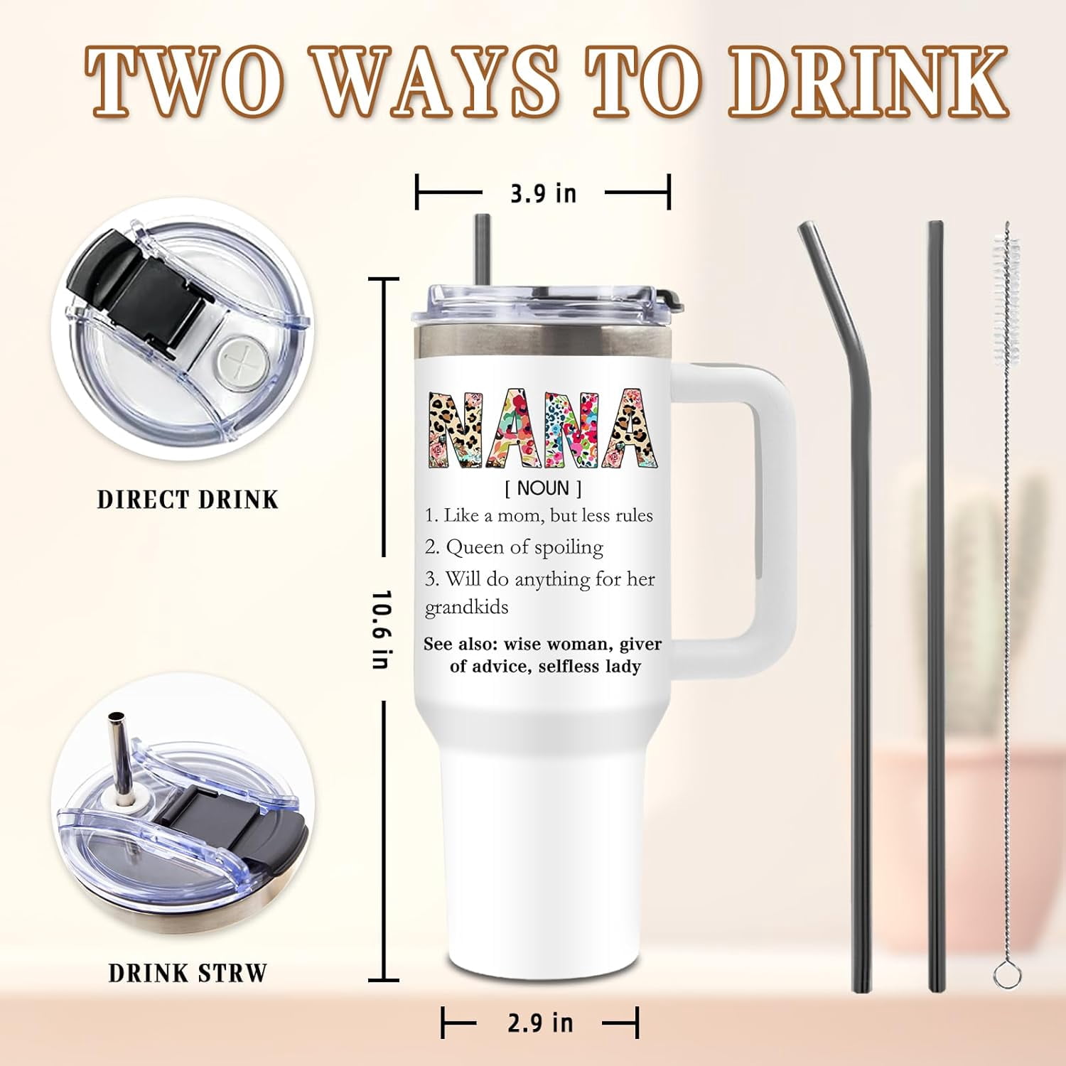 Niece Gifts from Auntie, Birthday Tumbler for Women, Christmas Graduation Gift for Nieces Adult, To My Niece, 40 Oz Tumbler with Handle Lids and Straw Christmas Gifts, 1PCS