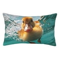 thumbnail image 1 of Fotbe Underwater Swimming Duck Funda de Almohada Decorativa Estilo Occidental, Lujo en Algodón, Fundas para Almohadas King, Cojín Estampado para Decoración del Hogar-14"x20", 1 of 6