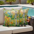 thumbnail image 4 of Green Oil Painting Outdoor Waterproof Pillow Covers, Modern Abstract Art Summer Botanical Decorative Square Throw Pillowcase Sofa Cushion Sham for Patio/Couch/Chair, 26"x26" 2 Pack, 4 of 8