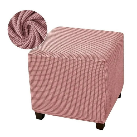 MAE Elastic Square Ottoman Cover Polar Fleece Foot Stool Covers Stretch Footrest Slipcovers House Pouf Furniture Protector