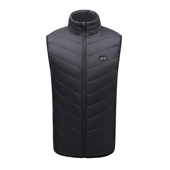ersvoioy Heated Vest for Women Stand Collar Sleeve Quilted Gilet 11 Heating Zones Dual Control Lightweight Windproof Insulated Shell Winter Outdoor Camping Hiking Skiing Travel (Battery Not Included)