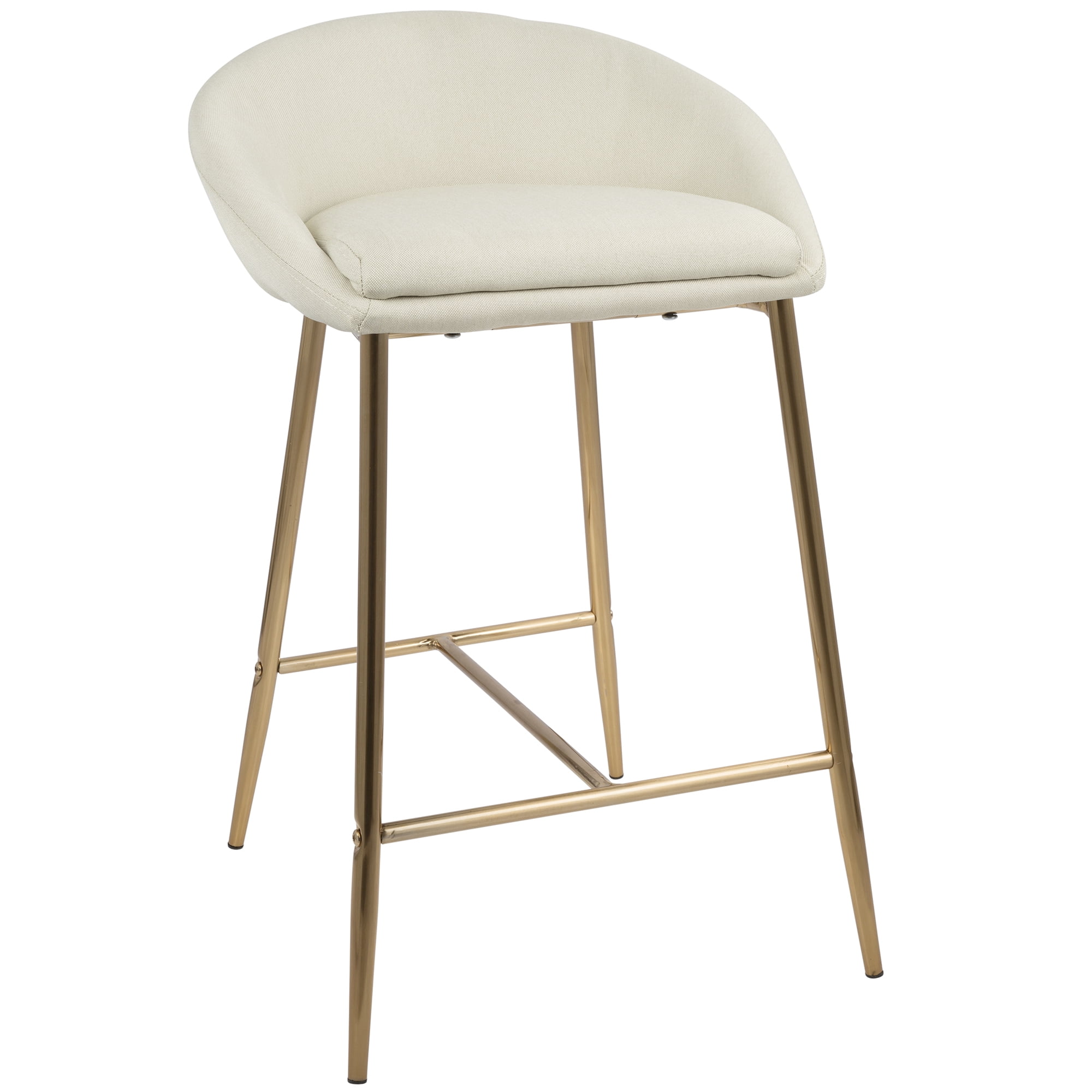 Matisse Glam 26 Counter Stool With, Cream Backless Bar Stools