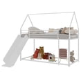 thumbnail image 2 of taoruifang Twin Metal Loft Bed with Slide and Storage white ,No Box Spring Required, 2 of 11