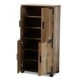 thumbnail image 3 of Baxton Studio Cyrille Modern and Contemporary Farmhouse Rustic Finished Wood 4-Door Shoe Cabinet, 3 of 10