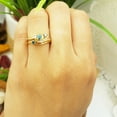 thumbnail image 3 of Dazzlingrock Collection 0.50 Carat (ctw) 14K Blue & White Diamond Bridal Swirl Engagement Ring Set 1/2 CT, Yellow Gold, Size 8, 3 of 5