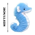 thumbnail image 3 of 11in Cute Blue Seahorse Plush Toy, Soft Ocean Animal Stuffed Doll, Aquatic Theme Decorative Figure, Cuddly Marine Life Plushie, Sea Creature Gift, 3 of 7