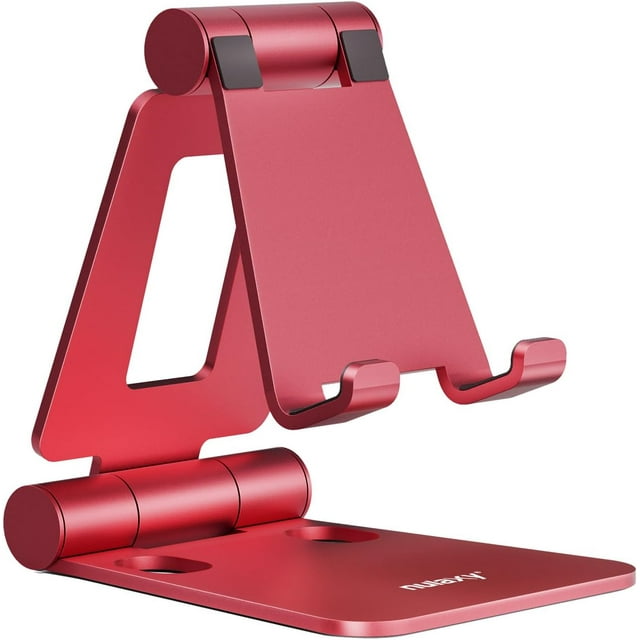 Nulaxy Soporte plegable doble para teléfono celular, totalmente ajustable, soporte plegable para teléfono de escritorio, base compatible con Phone15 14 13 12 11 Pro Xs Xs Max Xr X 8, Nintendo Switch,