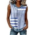thumbnail image 2 of GERsome Hooded Tank Tops Women's Sleeveless Shirts Trendy Print Color Block Summer Casual Blouses Size XL, 2 of 7