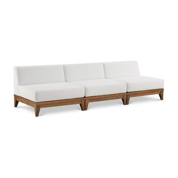 Meridian Furniture Rio Off White Water Resistant Fabric Outdoor Patio Modular Sofa