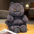 thumbnail image 4 of Gato gordo de peluche de animales de peluche, juguete realista de gato negro para niños y niñas, regalo de cumpleaños de Navidad, 4 of 4