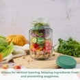 thumbnail image 3 of ABCISI Salad Pod Mason Jar Side Open, 1000 ML Reusable Leakproof Salads Jar, Portable Salad Lunch Container for Alternating Use, Snack Box with Lid Suitable for Office, Picnic, Gym, Travel, 3 of 10