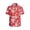 Watermelon Red-D, variant on Men's Short Sleeve Button Down Shirts Casual Printed Summer Regular Fit Beach Shirt