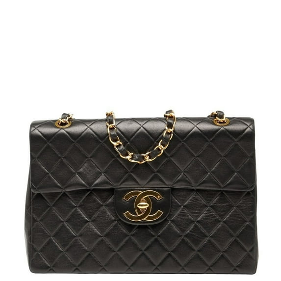 Pre-Owned CHANEL Coco Mark Deca Matelasse 34 Crossbody Chain Shoulder Bag in Black... (Good)