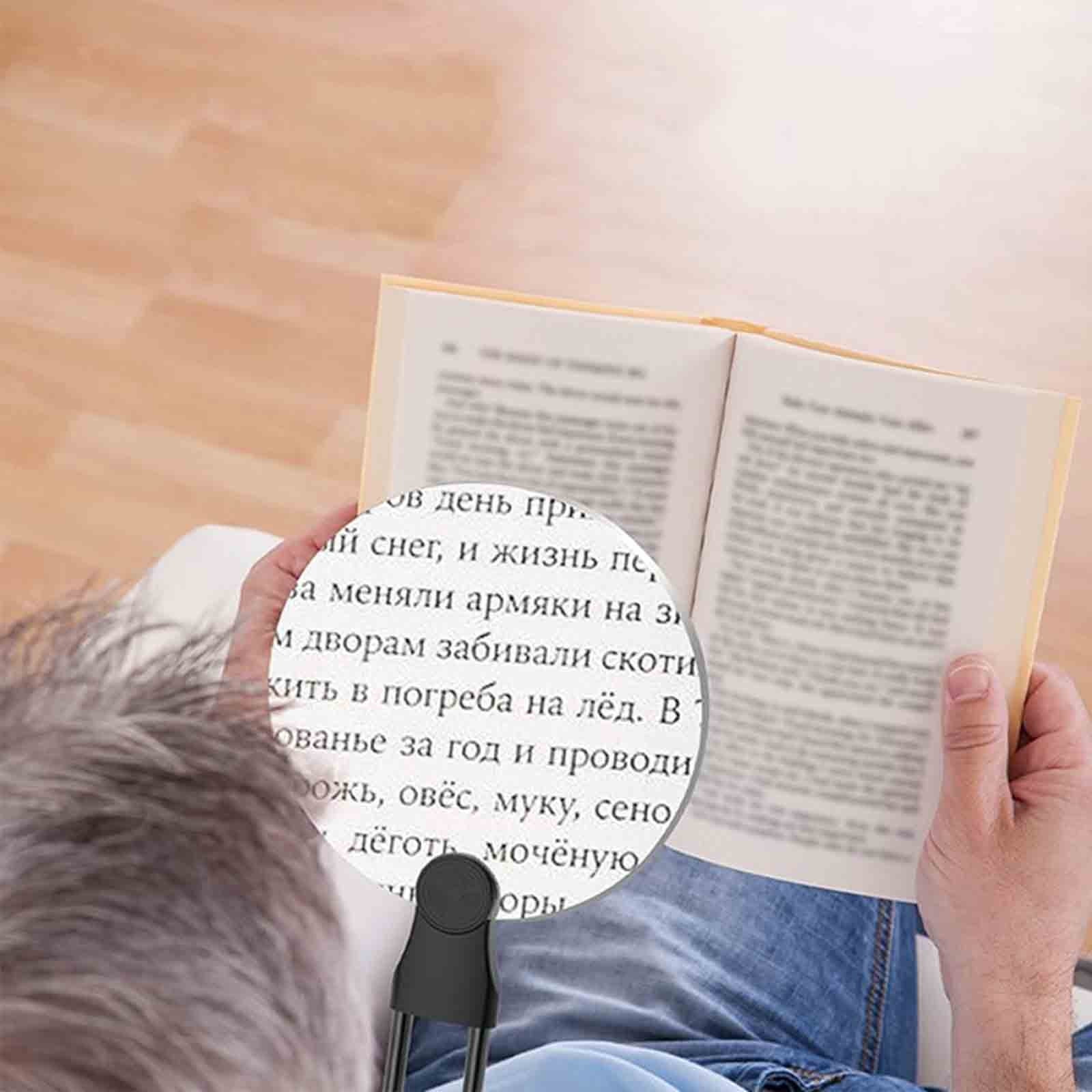 5X Magnifier with Stand Hands-Free Adjustable Neck Mounted Large Lens for Reading and Hobbies 1-Pack