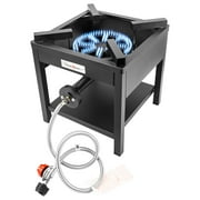 Vivicreate 185000 BTU camping outdoor cast iron party camp garden stove grill propane gas burner include CSA listed regulator and gas pipe