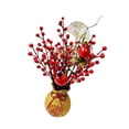 thumbnail image 3 of Arreglos florales artificiales de las bayas rojas con el florero decorativo para el hogar Estilo C Zulema ramo de año nuevo, 3 of 8