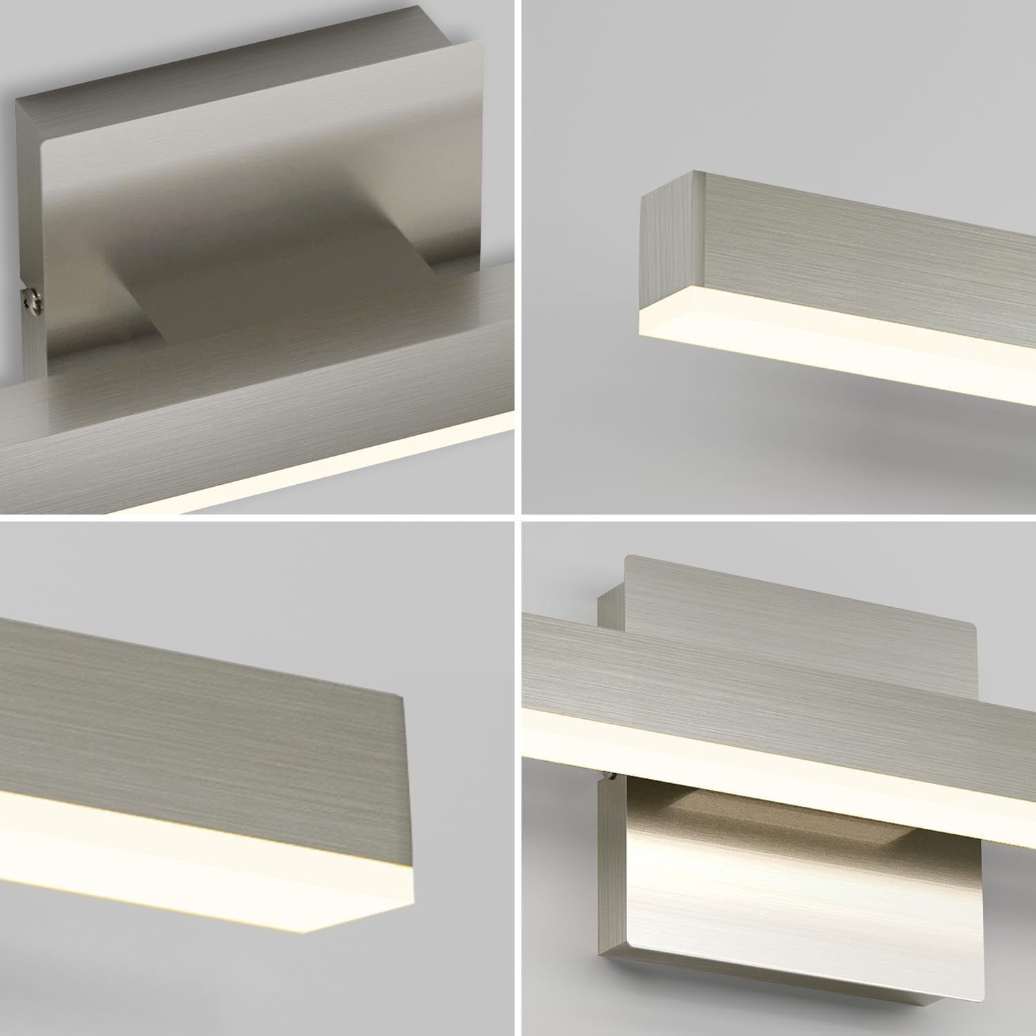 LED Bathroom Vanity Lighting Mirror Front Makeup Lights Fixtures Indoor Wall Mount Sconces Lamps Brushed Nickel 23.62" Inch