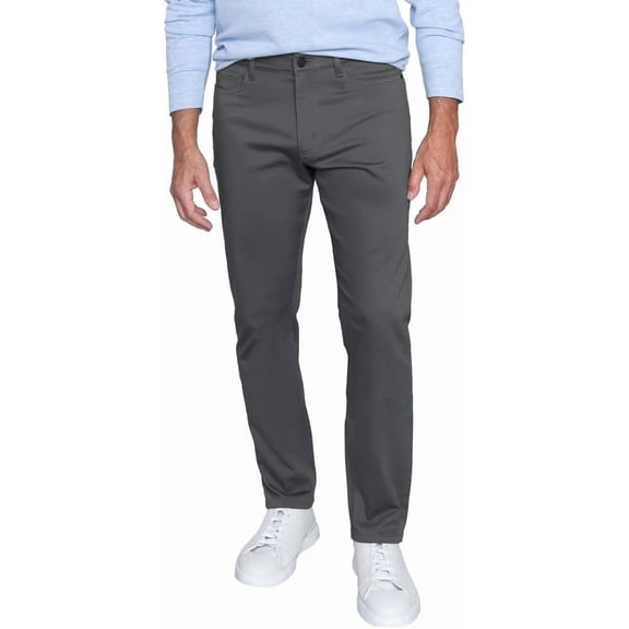 English Laundry Men’s 4 Way Stretch Fabric Straight Fit Midweight Pant (Gray,42W x 34L)