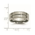 thumbnail image 6 of Chisel Titanium Brushed and Polished 8mm Grooved Beveled Edge Band, 6 of 7