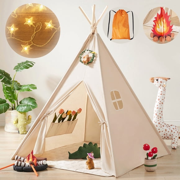 Tienda de campaña Tiny Land para niños con luces y juguete para fogatas